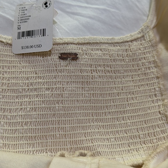 Free People ivory denim dress size M - Picture 4 of 9